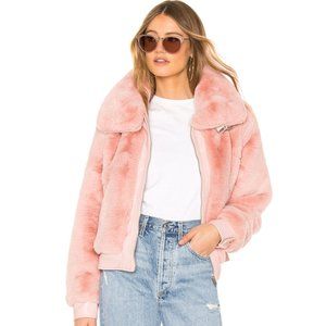 BlankNYC Faux Fur Pink Bomber Jacket